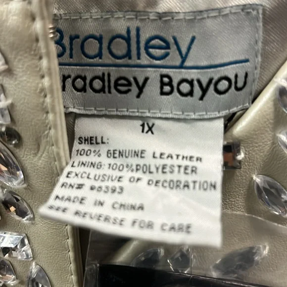 NWT Bradley Bayou Embellished Leather Jacket Size 1X - Picture 3 of 4